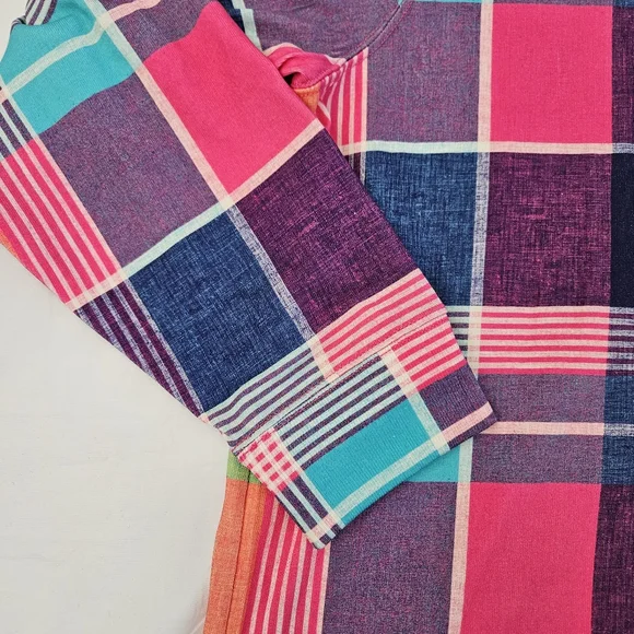 Ralph Lauren Polo Sport Classic Fit Pink Madras Plaid Rugby Shirt Men's Size XXL